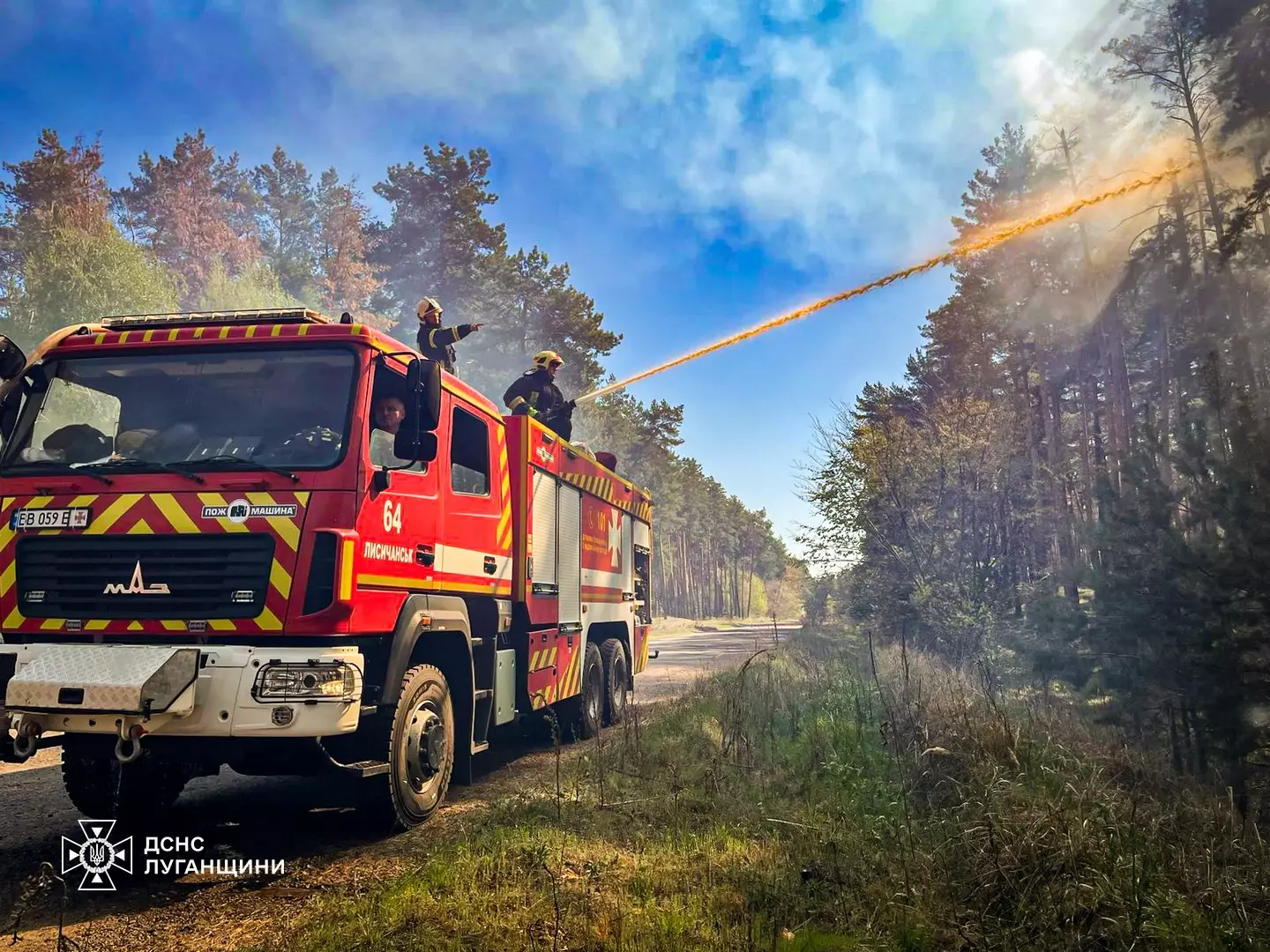 ліквідація пожежі у Балаклійському лісництві