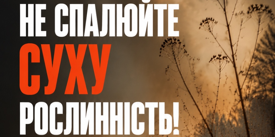 Не спалюйте суху рослинність!