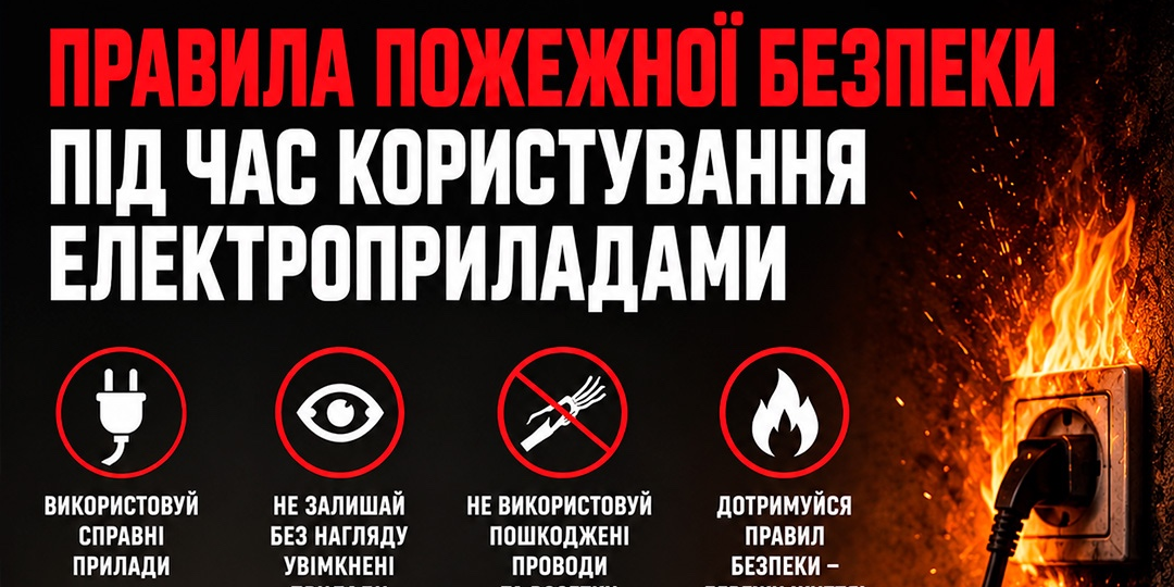 Правила пожежної безпеки під час користування електроприладами